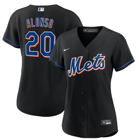 Women's New York Mets #20 Pete Alonso 2022 Black Cool Base Stitched MLB Jersey(Run Small)